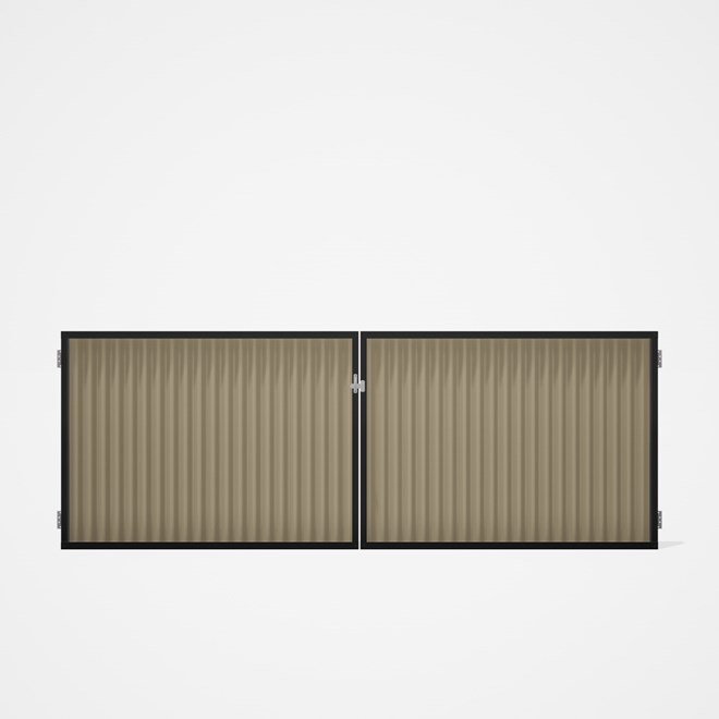 Good Neighbour® CGI Gate Premium .35 BMT Double 1.2m High Sheet: Merino, Frame: Ebony