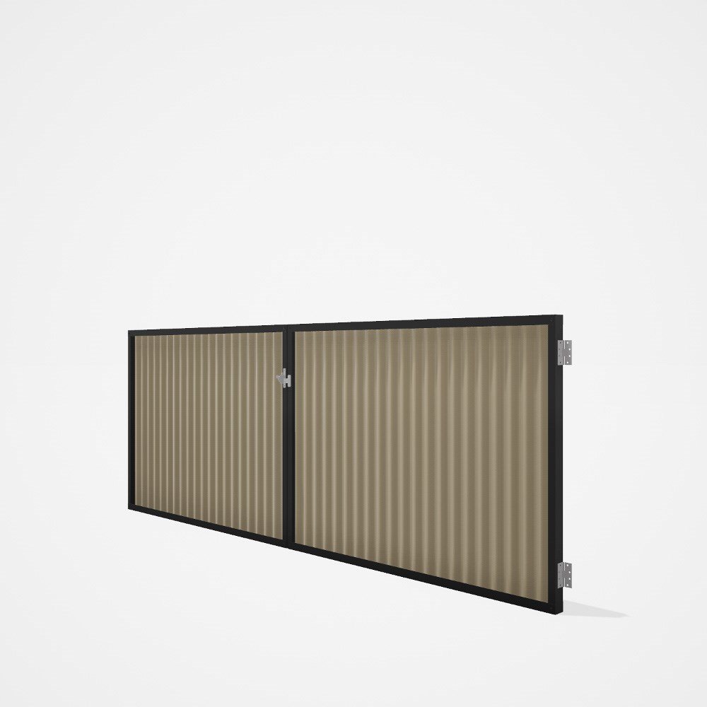 Good Neighbour® CGI Gate Premium .35 BMT Double 1.2m High Sheet: Merino, Frame: Ebony