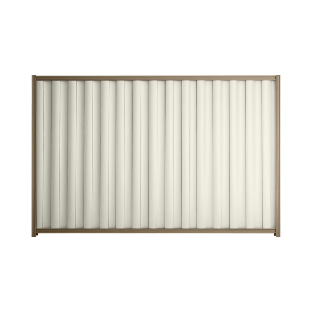 Good Neighbour® Wavelok® 1200mm High Fence Panel Sheet: Off White Post/Track: Beige