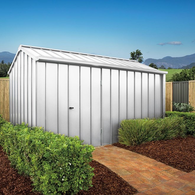 Handi-Hilander Garden Shed HH1 2.48x2.63m Gable End Door Off White