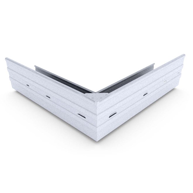 Hi-Square Gutter External Mitre Slotted Zinc/Aluminium