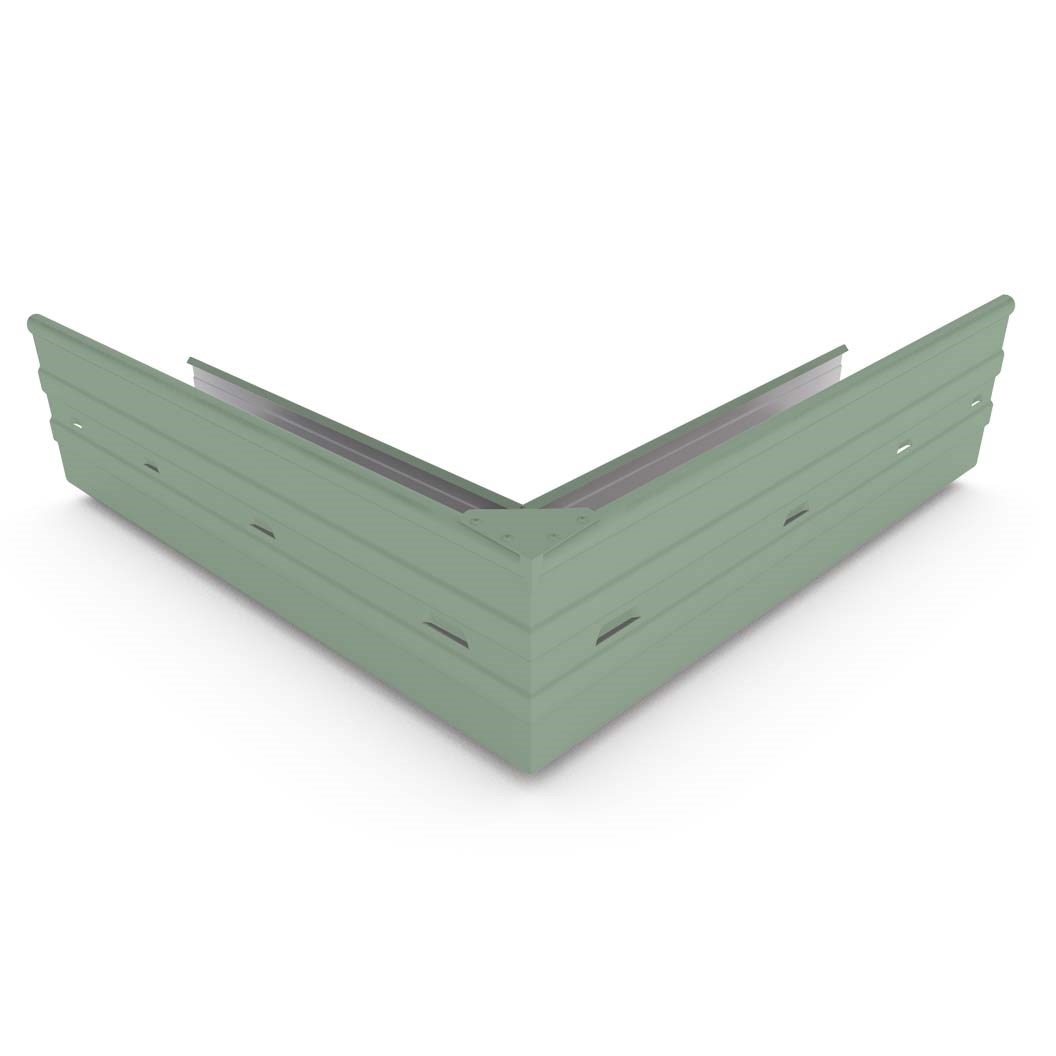 Hi-Square Gutter External Mitre Slotted Mist Green