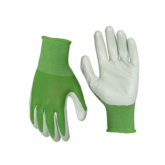 Soft Polyester Green Gardening Gloves Pastel - Medium