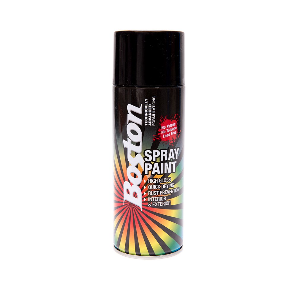 Boston Aerosol Paint Gloss Black 250g