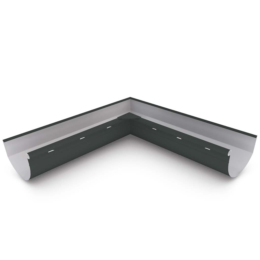 Smoothline Gutter Internal Mitre Slotted Gun Metal Grey